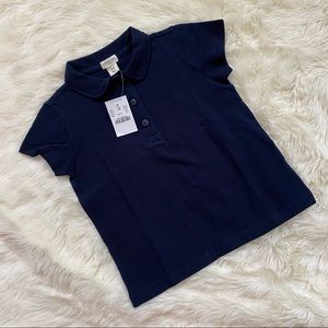 NWT! Crewcuts Girls' Peter Pan Collar Piqué Polo